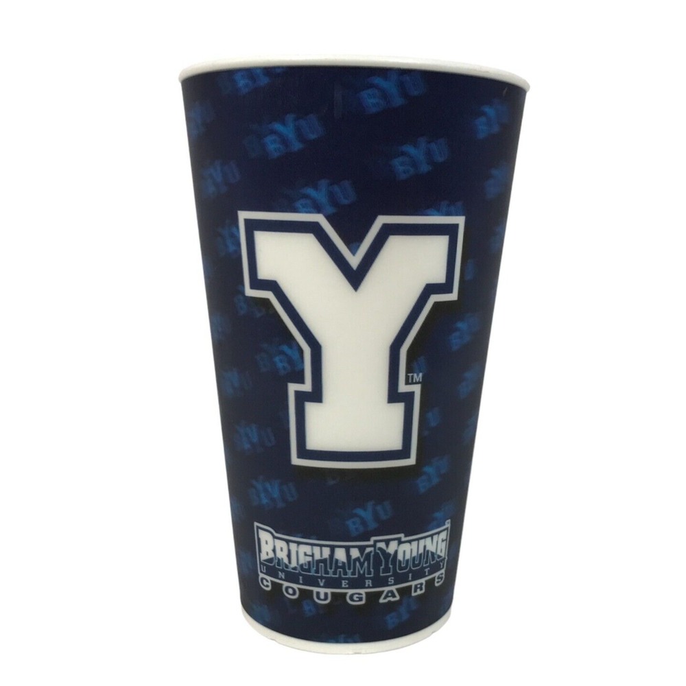 BYU Cougars Brigham Young University Plastic Souvenir Cup Navy Blue 22oz